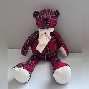 Pottery Barn Kids Red Plaid Bear Plush